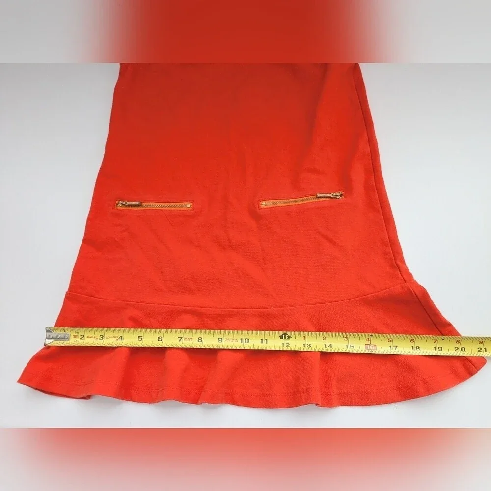Gymboree Kids' (Size 8) Bright Orange Dress w/Gold Zippers & Ruffled Hem